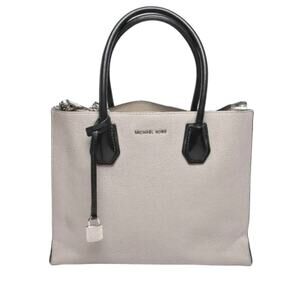 Michael Kors Mercer Large Grey Pebbled‎ Leather Tote Crossbody Satchel